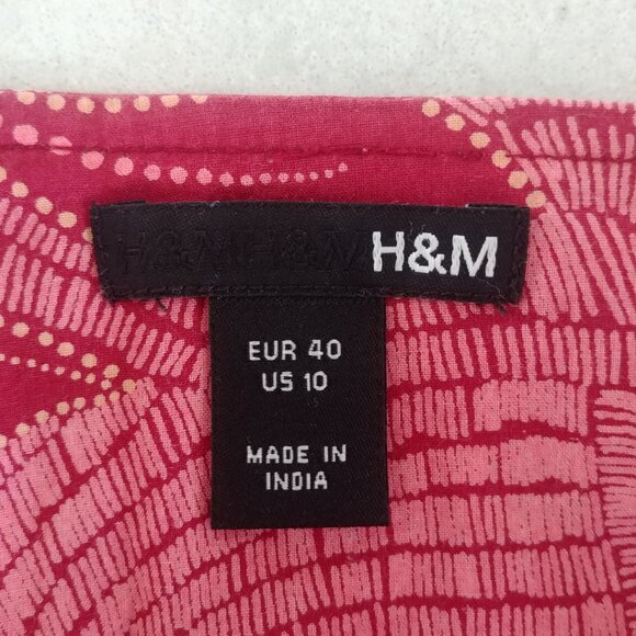 100% cotton H&M pale red leaf pattern skirt size 10 - Picture 12 of 12